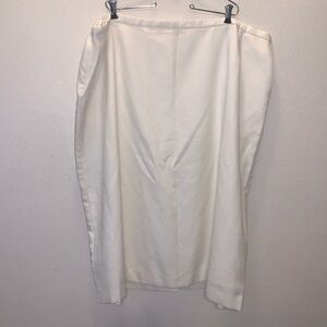 Vintage Koret Maxi Skirt 32W Off White Stretch Waist Slit Wool Blend